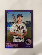 2022 Topps Heritage - #54 Pete Alonso Chrome Purple Refractor Mets