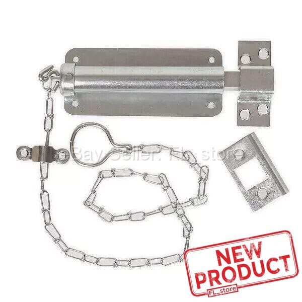 Pull Chain Bolt Latch 6" Zinc Finish Spring Loaded Barn Shed Gate Security NEW