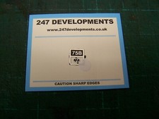 "0" Gauge 247 Developments Shed Plate 75B
