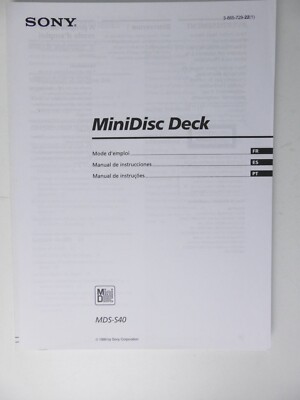 Sony Minidisc Deck MDS-S40 Bedienungsanleitung H-25172