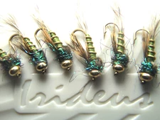 Irideus Mutant Caddis Baetis blue wing olive BWO trout flies nymph fly fishing