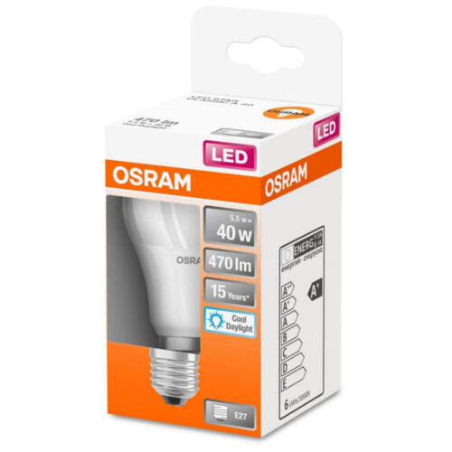 10 x Osram LED A55 Birnen 5,5W = 40W E27 matt 470lm Tageslicht 6500K kaltweiß - Bild 4 von 5