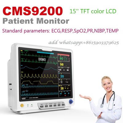 15'' TFT-Farb-LCD-Patientenmonitor mit 6 Parametern ECG NIBP RESP TEMP SPO2 PR