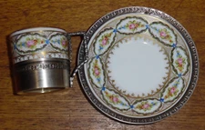 Rue de Thiroux Old Paris ? Porcelain Demitasse Cup & Saucer
