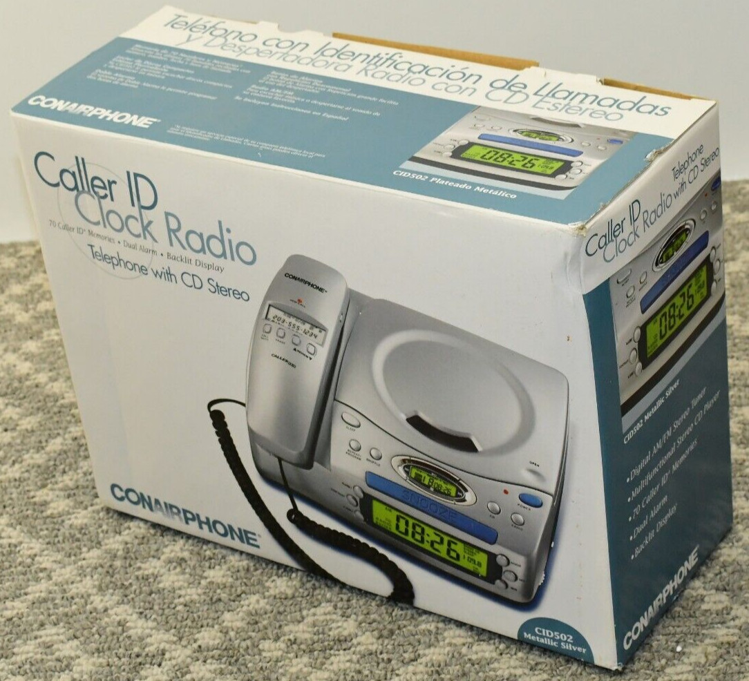 CONAIRPHONE CID502 Desk Telephone w/ CD Player Radio and Alarm NEW IN BOX