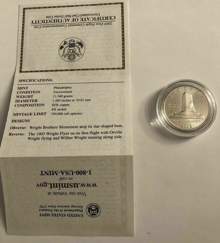 2003-P US First Flight Centennial Commemorative Proof Half Dollar - Picture 6 of 6