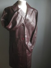 Helium Oxblood Long Leather Coat 16 14 Red Soft Ladies Burgundy Purple