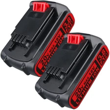 2X 20V Lithium-ion for BLACK+DECKER 3.8Ah Battery 20 Volt LBXR20 LBX20 LBXR20