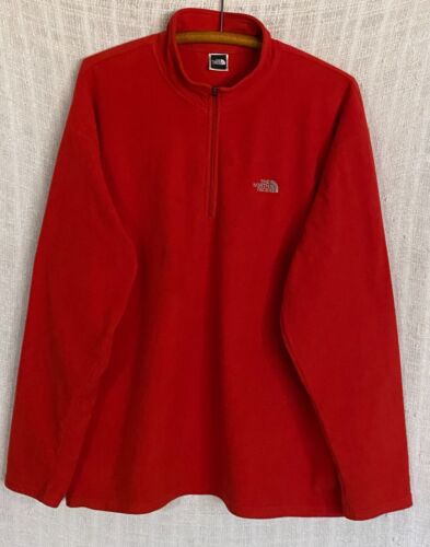 The North Face TKA 100 Men's Size XL Orange 1/4 Zip Pullover Fleece Jacket - Picture 1 of 4