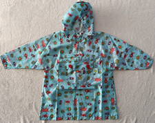 Oilily Kids Girls Blue Multicolor Bugs Rain Anorak Jacket size 128 8 Years