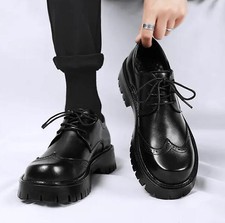 Men's Dress Round Toe Lace Up Faux Leather Business Oxford Formal Fashion Shoes