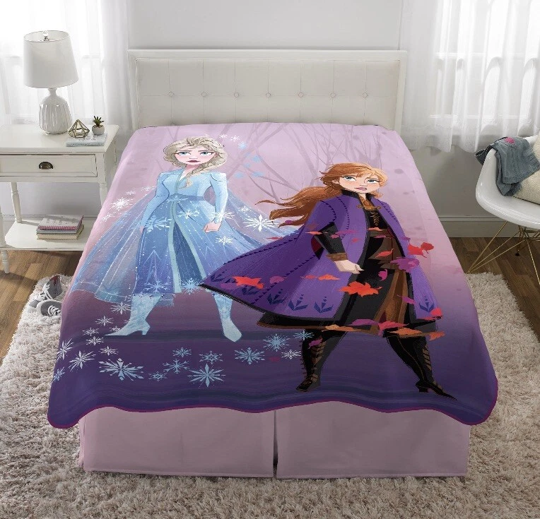 Manta Disney Frozen II 62" X 90" ropa de cama para niñas Elsa Anna nueva #78263 TOTALMENTE NUEVA Foto 4 de 4