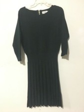 Eliza J Size M Green Cable Knit Dress Band Waist Zip Stylish Women RN#54163