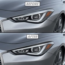 FOR 2017-2022 Infiniti Q60 Headlight Eyelid GLOSS BLACK Precut Vinyl Overlays