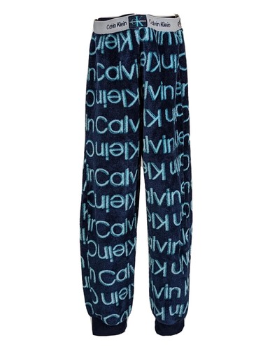 Calvin Klein Boy´s Lounge Pajama Pants Blue Logo Name Print, Size S (7-8) - Picture 2 of 6