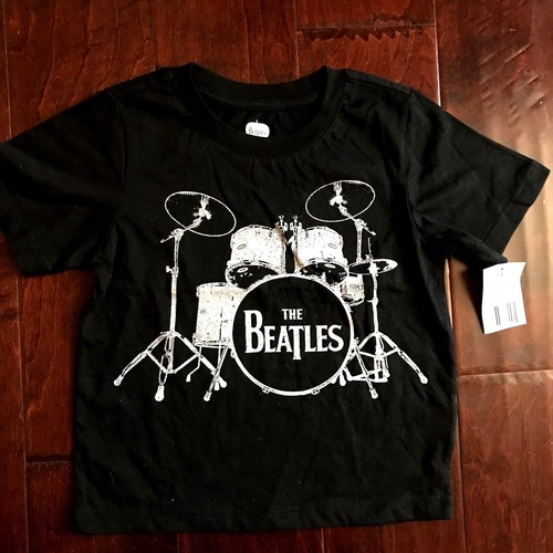 Apple Corps The Beatles Boy Girl Unisex Drum Set Graphic Tee T Shirt Size 3T
