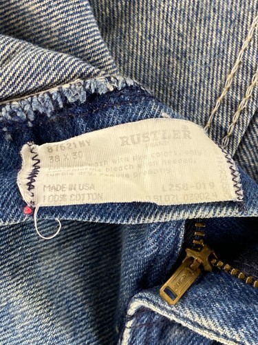 Vintage Men’s RUSTLER Blue Jeans Size 38x30 (87621) Y2K Vintage Worn Faded - Picture 8 of 24