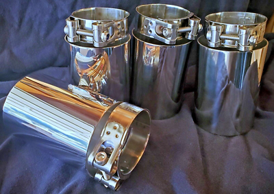 2.1 Inlet Polished 304 Stainless Steel Exhaust Tip Tailpipe Hsa1223