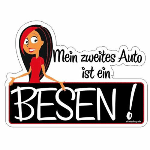 MEIN ZWEITES AUTO IST EIN BESEN Vinyl-Aufkleber Sticker für Auto wetterfest 10cm - Bild 1 von 1