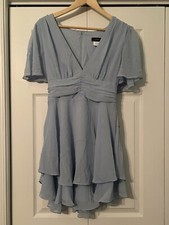Flutter-Sleeve Tiered Fit  Flare Dress