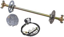 Go Kart Rear Live Axle Kit 29" Sprocket Hub Brake Assembly chain Disc