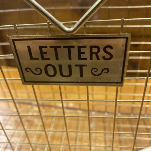 Vintage Brass Wire Desk Basket- Letters In & Letters Out Office To Hang Or Stand - Picture 2 of 16