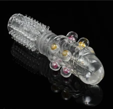 Soft Silicone Textured Sleeve Reusable Protective Sheath with Raised Points 35