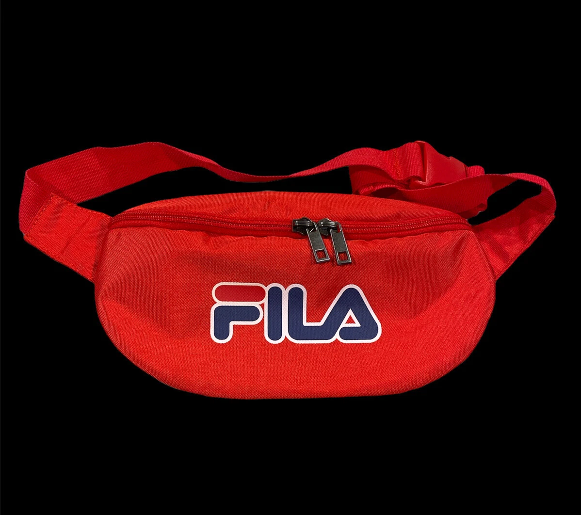 Fila Fanny Pack Unisex Adult Adjustable Strap Polyester 2 Pockets RED