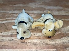 2 Vintage Kennel Kuddlees Plush Brown Dog Puppy Plushies Tara Toys