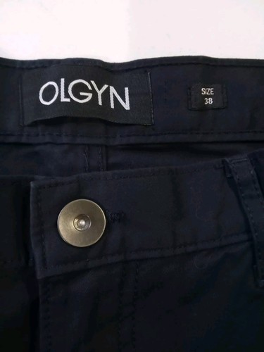 OLGYN Men's Pants 38x32 Navy Blue Flat Front Pockets Straight Leg Trousers NEW - Picture 3 of 9
