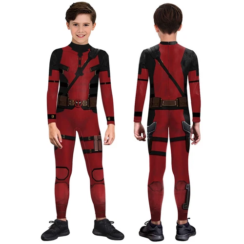 Erwachsene Kinder Wolverine Deadpool Kostüm Superheld Cosplay Overall Halloween Party - Bild 8 von 15