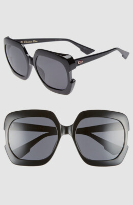 Christian Dior 807IR Women's Black Square Gaia Sunglasses Shades