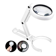 5X 10X Lupe mit 8 LED Licht Desktop Stand Leselupe Vergrößerung Arbeitslupe DHL