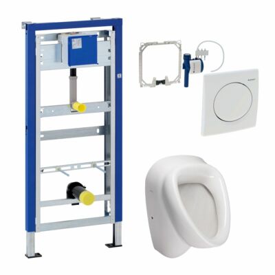 Komplett Set Geberit Duofix Basic mit Urinalsteuerung Handauslösung u. Urinal 