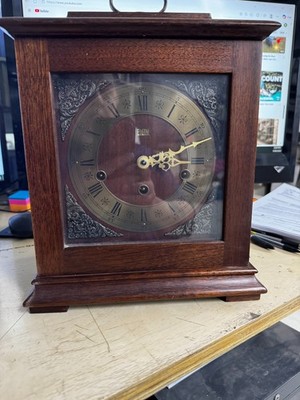Elgin Mantel Clock   German Hermle 350 060 Westminster Chime   Vintage Mechanica