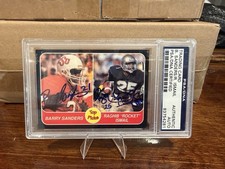 Barry Sanders Rocket Ismail Dual Signed Top Picks Card PSA DNA Certified Auto