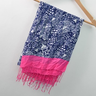 Lilly Pulitzer For Target Rayon Scarf Blue Pink One Size 68X42 Inch