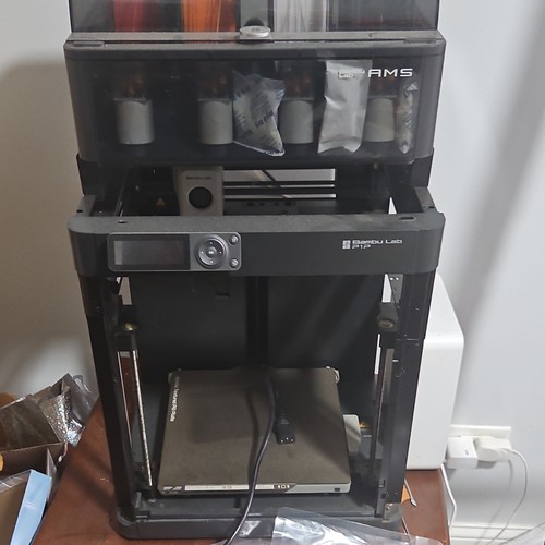 Bambu Lab P1P 3D Printer w/ AMS, 256mm Cube, FDM, Wi‑Fi, 0.05mm, 500mm/s