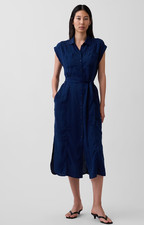 NWT GAP Denim Tie-Waist Utility Midi Dress
