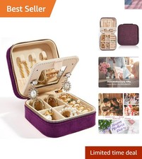 Elegant Plush Velvet Jewelry Organizer with Mirror - Perfect for Travel