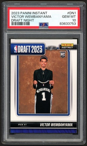 2023 PANINI INSTANT VICTOR WEMBANYAMA #DN1 DRAFT NIGHT ROOKIE RC PSA 10 GEM MINT