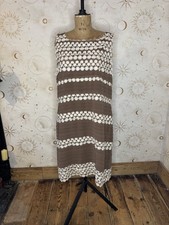 Phase Eight Brown Beige & White Crochet Occasion Dress UK 18 New Label Formal