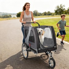 2-in-1 Hundefahrradanhänger Jogger bis 40kg - Fahrradanhänger für Hunde DE
