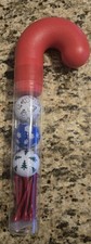 Candy Cane Golf Ball Set Contains 3 Winter Themed Golf Ball  10 Tees 
