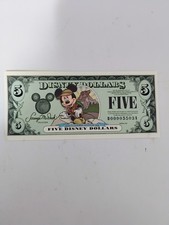 Vintage Disney $5 Dollars Note D00005503A Mic...