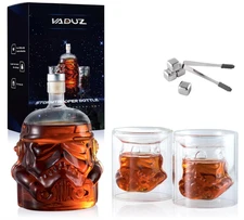Whiskey Decanter Set with 2 Glasses, Stones & Tongs – Gift for Men