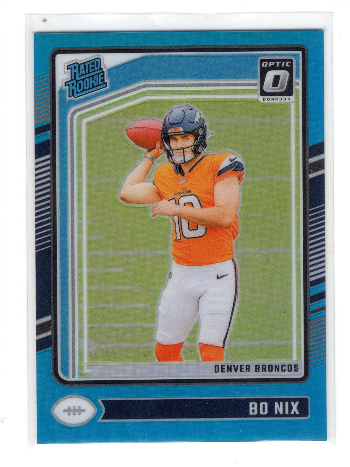 2024 Donruss Optic Bo Nix #209 Aqua Prizm Rated Rookie RC /299 SP