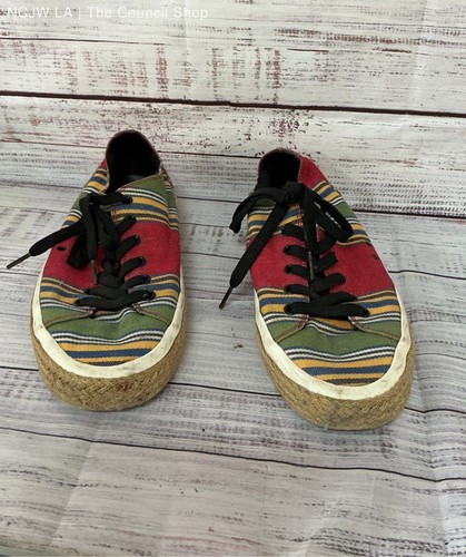 Men's Dolce&Gabbana Striped Canvas Espadrille Sneakers Multicolor Sz 9.5 AS IS