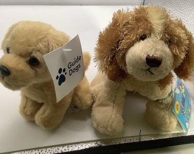 Ganz Golden Retriever Tier Hund Plüsch Webkinz + Blindenführhund kleiner Welpe Neu mit Etikett