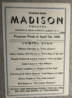 Clark Gable Cary Grant James Cagney 1935 handout from Madison Theatre Albany NY